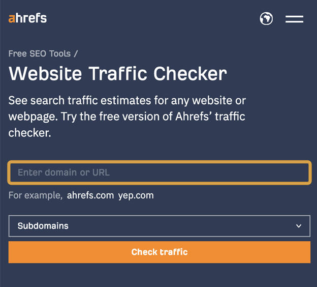 Website Traffic Checker Ahrefs